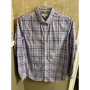 Calvin‎ Klein Button Down Purple Plaid Shirt Women's Size Medium